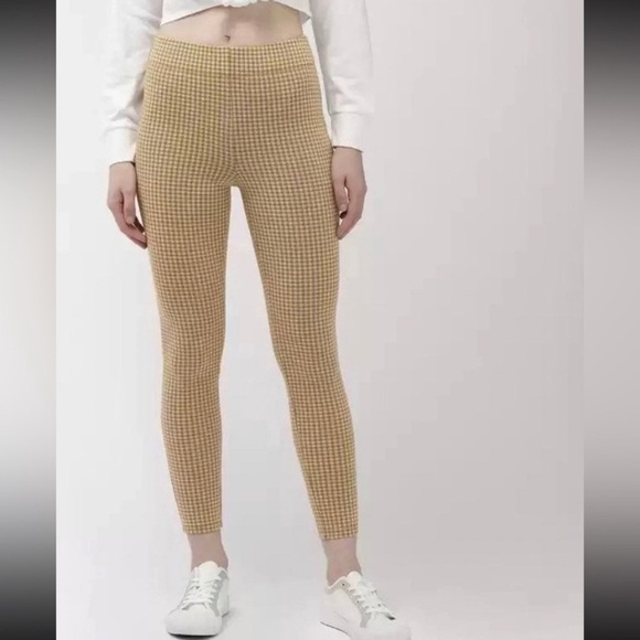 F21 Women’s Gingham Print Leggings size Large - Picture 1 of 8